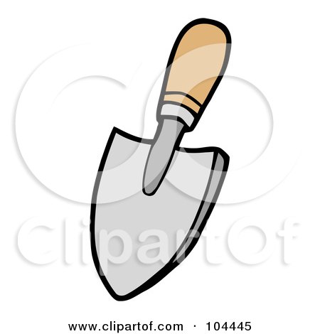 Royalty-Free (RF) Clipart Illustration of a Small Gardeners Hand Trowel by Hit Toon