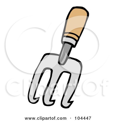 Royalty-Free (RF) Clipart Illustration of a Gardening Hand Cultivater by Hit Toon