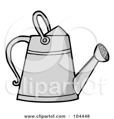 Royalty-Free (RF) Clipart Illustration of a Metal Gardening Watering Can by Hit Toon
