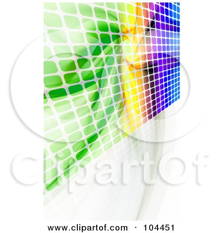 Royalty-Free (RF) Clipart Illustration of a Colorful Equalizer Wall On White by Arena Creative