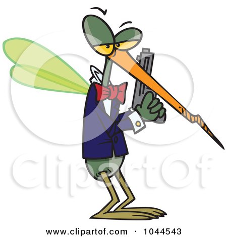 Royalty-Free (RF) Clip Art Illustration of a Cartoon Mosquito Agent by toonaday