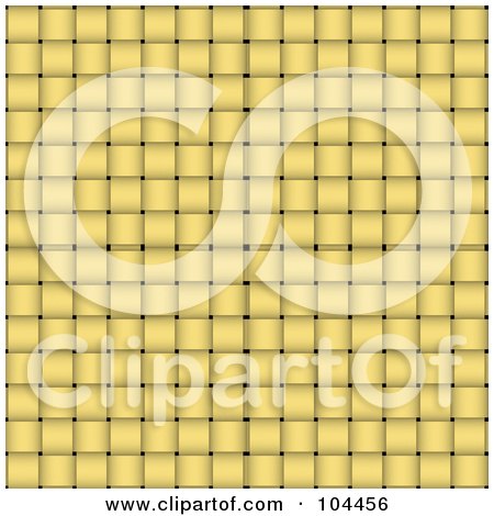 Royalty-Free (RF) Clipart Illustration of a Yellow Basket Weave Texture Background by Arena Creative