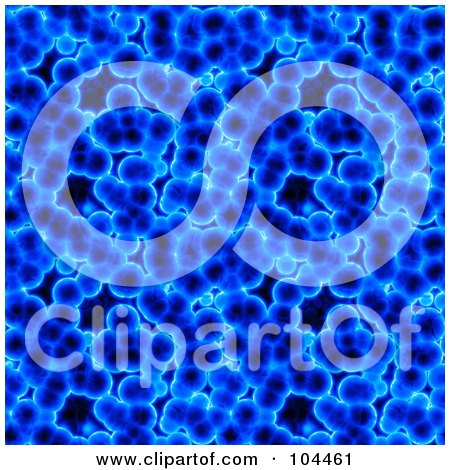 Royalty-Free (RF) Clipart Illustration of a Glowing Blue Cells Background by Arena Creative