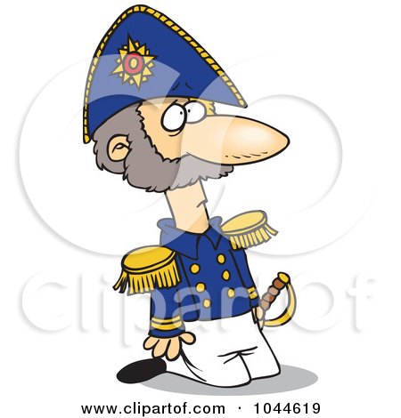 Royalty-Free (RF) Clip Art Illustration of a Cartoon Kneeling Soldier by toonaday