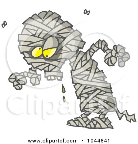 Royalty-Free (RF) Clip Art Illustration of a Cartoon Creepy Mummy by toonaday