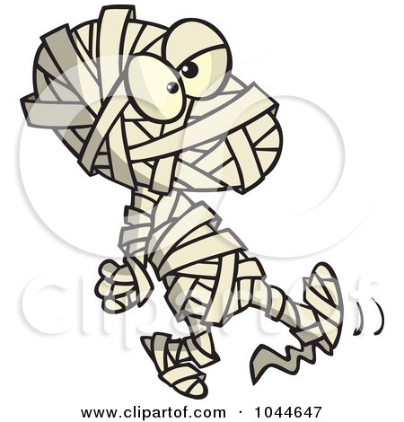 Royalty-Free (RF) Clip Art Illustration of a Cartoon Walking Mummy by toonaday