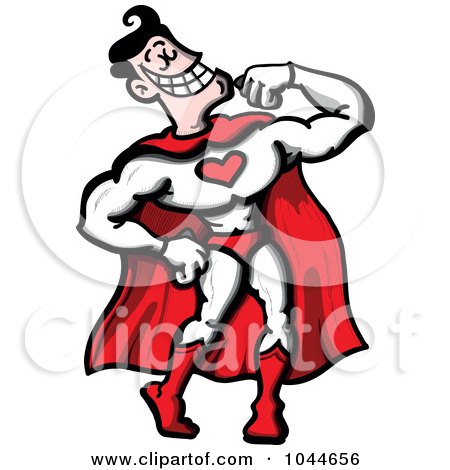 Royalty-Free (RF) Clip Art Illustration of a Love Super Hero by Zooco