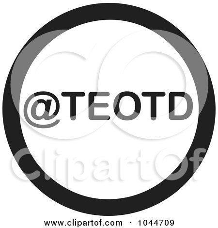 Royalty-Free (RF) Clip Art Illustration of a Black And White Round @TEOTD Text Message Icon by Jamers