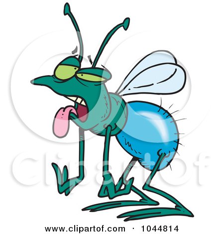 Royalty-Free (RF) Clip Art Illustration of a Cartoon Tired House Fly by toonaday