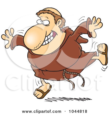 Royalty-Free (RF) Clip Art Illustration of a Cartoon Happy Friar by toonaday