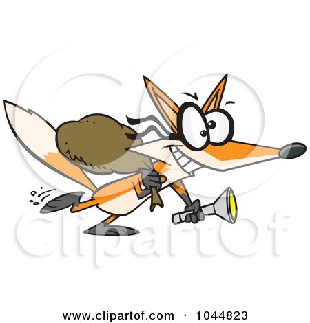 Royalty-Free (RF) Clip Art Illustration of a Cartoon Robbing Fox by toonaday