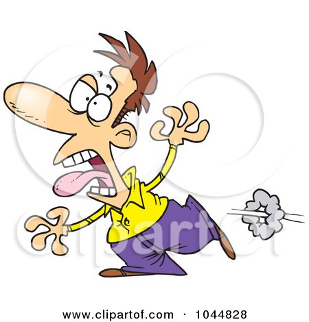 Royalty-Free (RF) Clip Art Illustration of a Cartoon Scared Man Running by toonaday