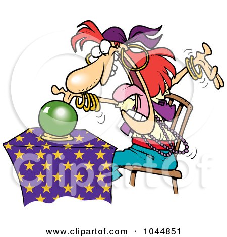 Royalty-Free (RF) Clip Art Illustration of a Cartoon Female Fortune Teller by toonaday