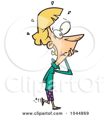Royalty-Free (RF) Clip Art Illustration of a Cartoon Fretting Businesswoman by toonaday