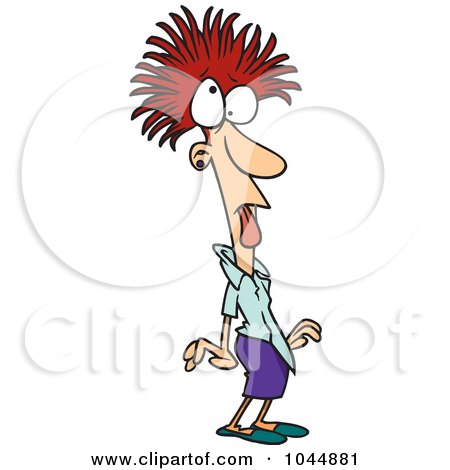 Royalty-Free (RF) Clip Art Illustration of a Cartoon Frazzled Businesswoman by toonaday