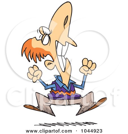 Royalty-Free (RF) Clip Art Illustration of a Cartoon Frustrated Man Jumping by toonaday