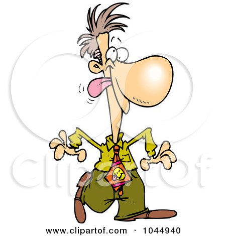 Royalty-Free (RF) Clip Art Illustration of a Cartoon Silly Businessman Walking by toonaday