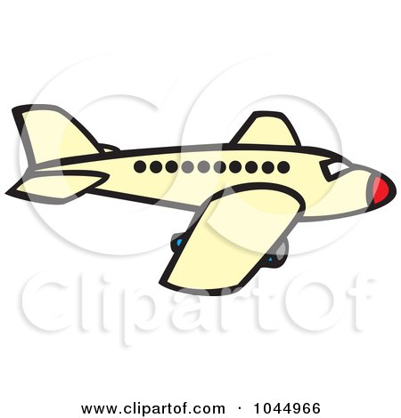 Royalty-Free (RF) Clipart Illustration of a Commercial Plane by xunantunich