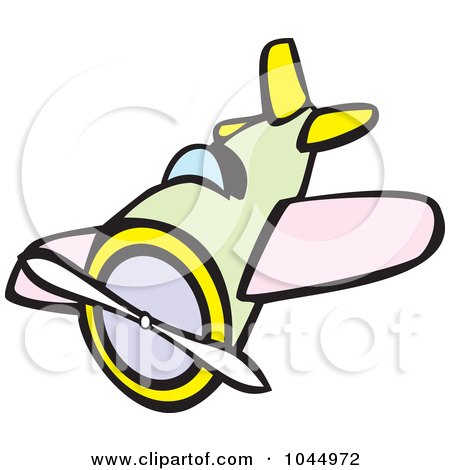 Royalty-Free (RF) Clipart Illustration of a Cartoon Airplane by xunantunich