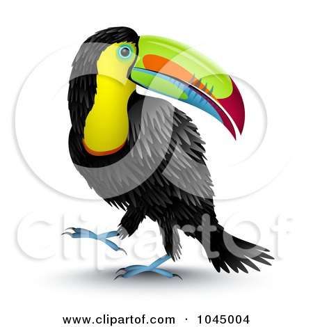 Royalty-Free (RF) Clipart Illustration of a 3d Toucan Bird Looking Back Over Its Shoulde by Oligo