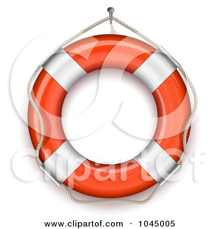 Royalty-Free (RF) Clipart Illustration of a 3d Rope And Life Buoy by Oligo