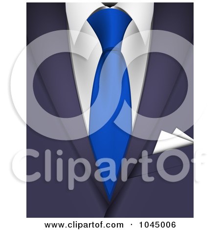 Royalty-Free (RF) Clipart Illustration of a 3d Blue Tie And Suit by Oligo