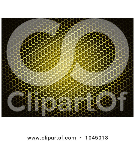Royalty-Free (RF) Clip Art Illustration of a 3d Yellow Honeycomb Grid Background by oboy