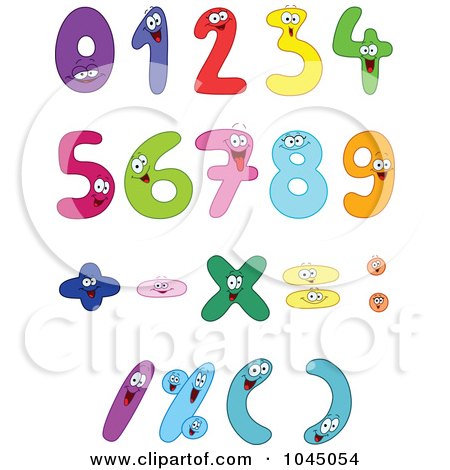 Royalty-Free (RF) Clip Art Illustration of a Digital Collage Of Colorful Number Characters by yayayoyo