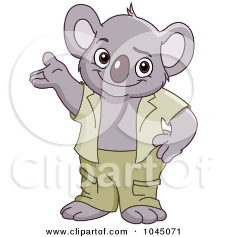 Royalty-Free (RF) Clip Art Illustration of a Friendly Koala Standing And Presenting by yayayoyo