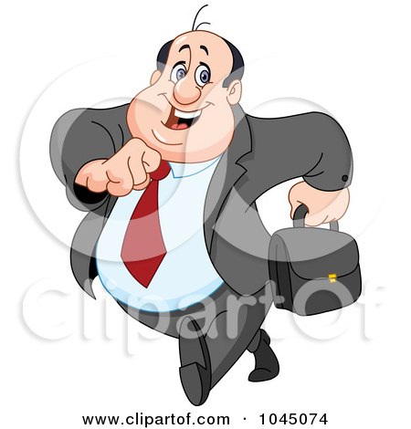 Royalty-Free (RF) Clip Art Illustration of a Happy Businessman Running by yayayoyo