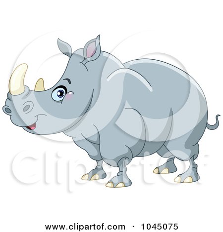 Royalty-Free (RF) Clip Art Illustration of a Big Rhino In Profile by yayayoyo