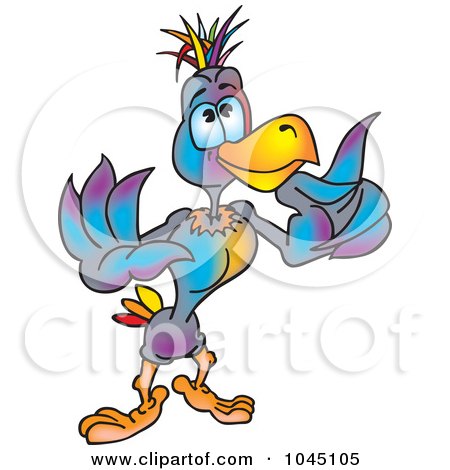 Royalty-Free (RF) Clip Art Illustration of a Colorful Duck by dero
