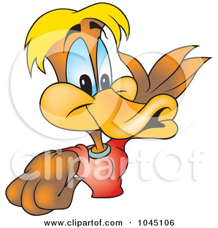 Royalty-Free (RF) Clip Art Illustration of a Presenting Duck by dero