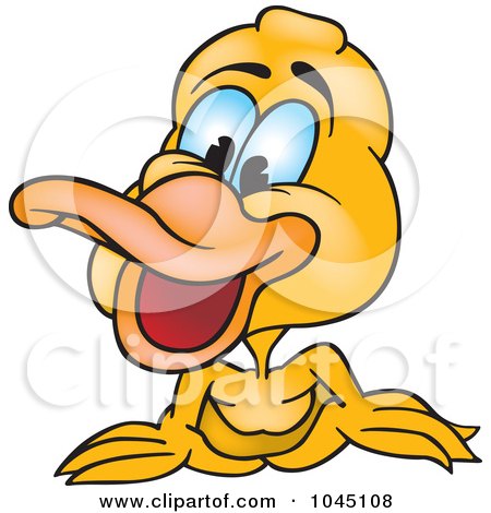 Royalty-Free (RF) Clip Art Illustration of a Yellow Duck - 2 by dero