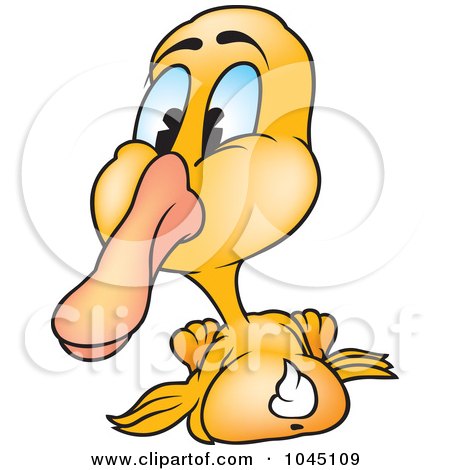 Royalty-Free (RF) Clip Art Illustration of a Yellow Duck - 1 by dero