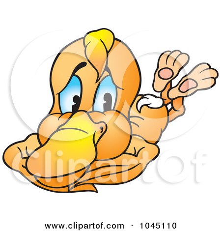 Royalty-Free (RF) Clip Art Illustration of a Yellow Duck - 5 by dero