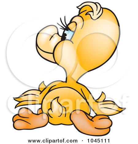 Royalty-Free (RF) Clip Art Illustration of a Yellow Duck - 3 by dero