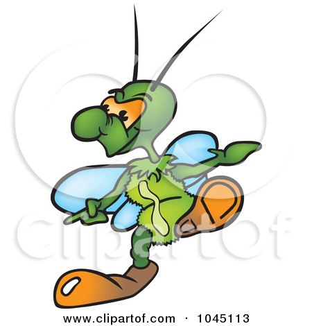 Royalty-Free (RF) Clip Art Illustration of a Bug Pointing And Stepping by dero