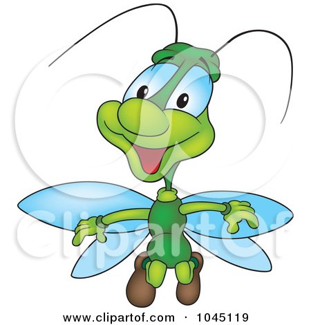 Royalty-Free (RF) Clip Art Illustration of a Green Bug by dero