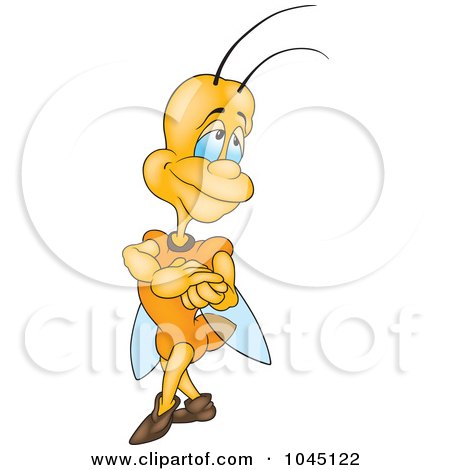 Royalty-Free (RF) Clip Art Illustration of a Yellow Bug by dero