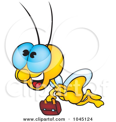 Royalty-Free (RF) Clip Art Illustration of a Bug Carrying A Briefcase by dero