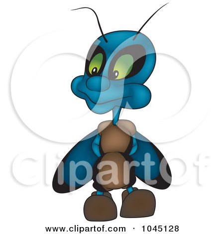 Royalty-Free (RF) Clip Art Illustration of a Blue Bug by dero