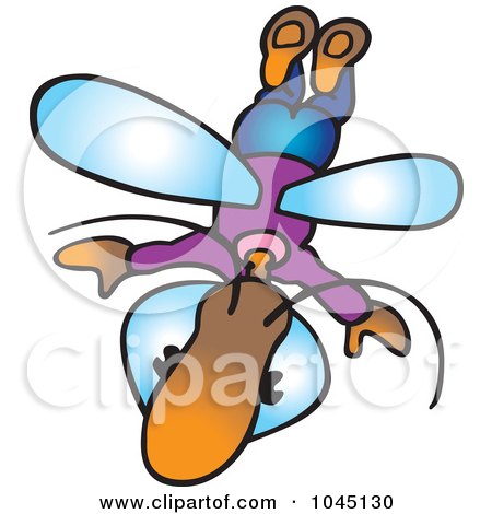 Royalty-Free (RF) Clip Art Illustration of a Flying Bug by dero