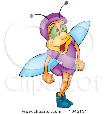 Royalty-Free (RF) Clip Art Illustration of a Purple Bug by dero