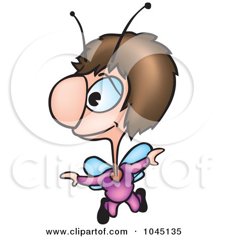 Royalty-Free (RF) Clip Art Illustration of a Brunette Bug by dero