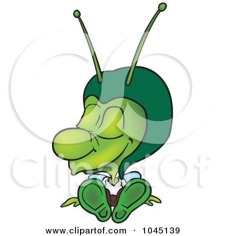 Royalty-Free (RF) Clip Art Illustration of a Green Bug Relaxing by dero