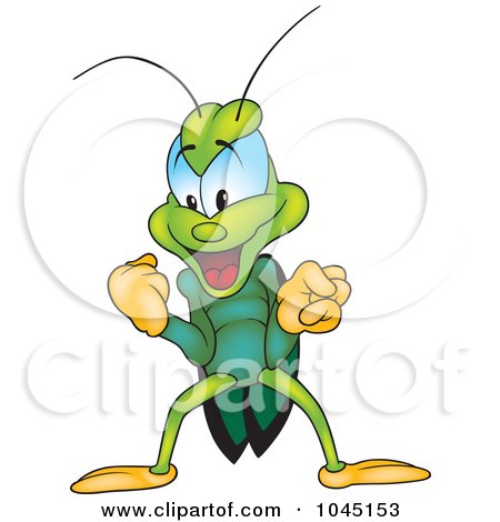 Royalty-Free (RF) Clip Art Illustration of a Victorious Bug by dero
