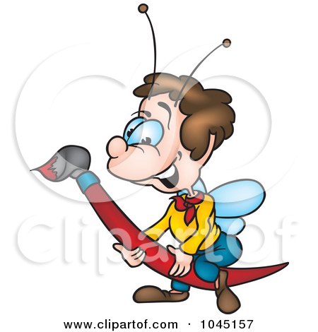 Royalty-Free (RF) Clip Art Illustration of a Bug Painting by dero