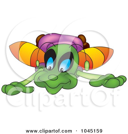 Royalty-Free (RF) Clip Art Illustration of a Kneeling Bug by dero