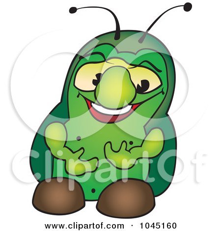 Royalty-Free (RF) Clip Art Illustration of a Chubby Green Bug by dero